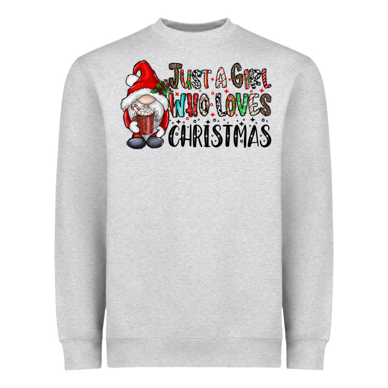 Just A Girk Who Loves Christmas Heavyweight Sweatshirt by CowhideDigitalArt | Teevron