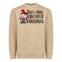 Mushroom just a girk who loves christmas Heavyweight Sweatshirt - CowhideDigitalArt