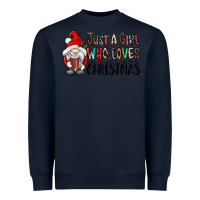 Navy just a girk who loves christmas Heavyweight Sweatshirt - CowhideDigitalArt