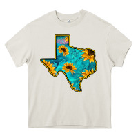 Cream Sunflower Turquoise Texas Heavy Core Tee - Bettercallsaul