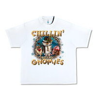White chillin with my gnomies Urban Heavy Tee - CowGirlArtShop