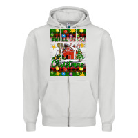 Dove Grey Small Town Christmas Zipper Hoodie - Artiststas
