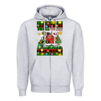 Heather Grey Small Town Christmas Zipper Hoodie - Artiststas