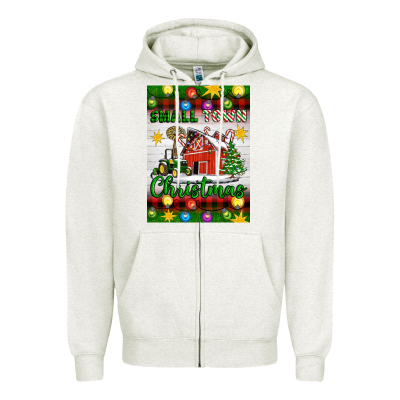 Small Town Christmas Zipper Hoodie by Artiststas | Teevron