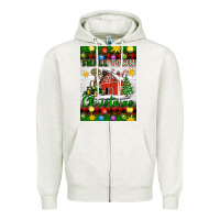 Oatmeal Heather Small Town Christmas Zipper Hoodie - Artiststas