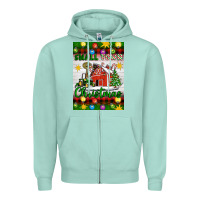 Seafoam Small Town Christmas Zipper Hoodie - Artiststas