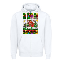 White Small Town Christmas Zipper Hoodie - Artiststas