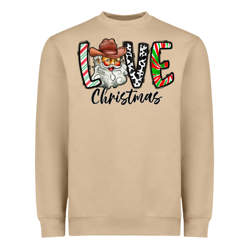 Love Christmas Santa Heavyweight Sweatshirt by CowhideDigitalArt | Teevron