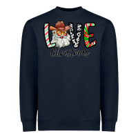 Navy Love Christmas Santa Heavyweight Sweatshirt - CowhideDigitalArt