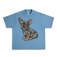 Pebble Blue french bulldog Urban Heavy Tee - RanaPortraitStore