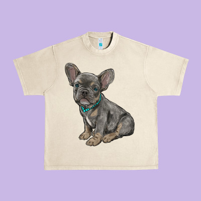 French Bulldog Urban Heavy Tee Designed By Ranaportraitstore