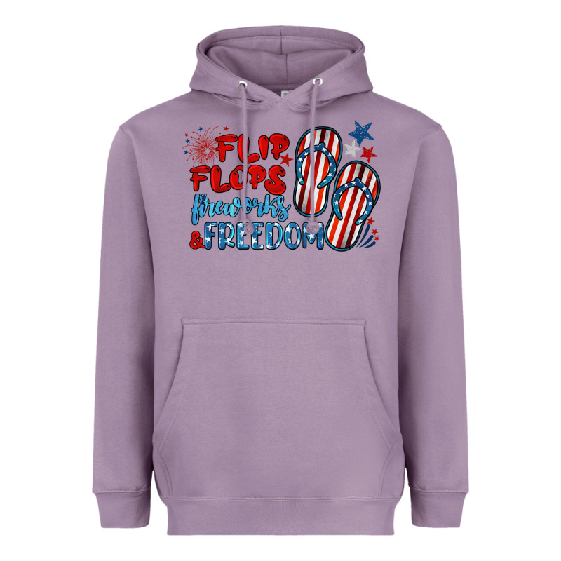 Flip Flops Fireworks & Freedom Heavyweight Hoodie by BarkalooDesign | Teevron