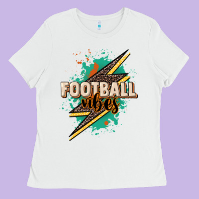 Football Vibes Ladies Tee Designed By Nancycooperartshop