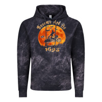 Cloud Black Halloween Witch On Motorcycle Cat & Moon Salem Witch Trials Premium Vintage Hoodie - trangStudio