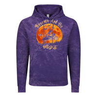 Halloween Witch On Motorcycle Cat & Moon Salem Witch Trials Premium Vintage Hoodie | Teevron