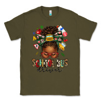 Army Green school bus driver afro messy bun Classic Tee - texasbilliewilder