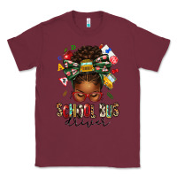 Burgundy school bus driver afro messy bun Classic Tee - texasbilliewilder
