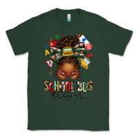Sports Green school bus driver afro messy bun Classic Tee - texasbilliewilder