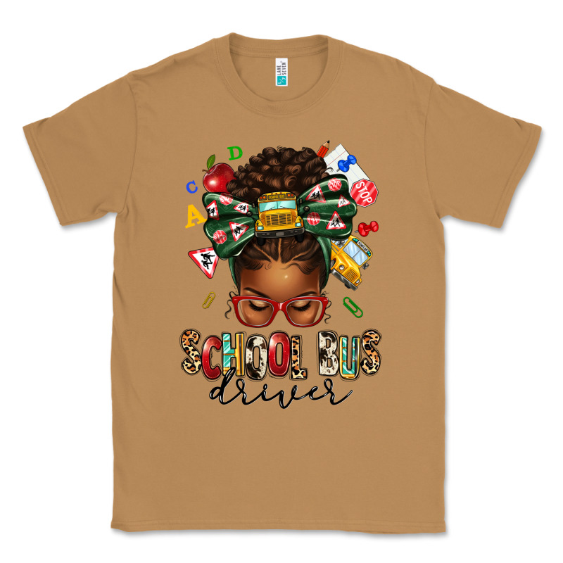 School Bus Driver Afro Messy Bun Classic Tee by texasbilliewilder | Teevron
