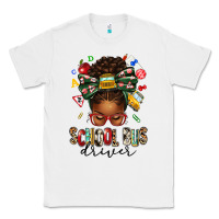 White school bus driver afro messy bun Classic Tee - texasbilliewilder