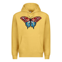 Antique Gold Patriotic American Flag Butterfly 4th of July Premium Hoodie - LillyAllenDesigns