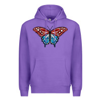 Purple Patriotic American Flag Butterfly 4th of July Premium Hoodie - LillyAllenDesigns