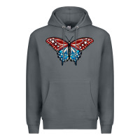 Rock Patriotic American Flag Butterfly 4th of July Premium Hoodie - LillyAllenDesigns