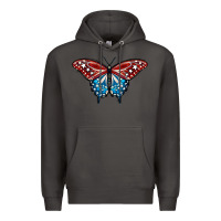 Smoke Patriotic American Flag Butterfly 4th of July Premium Hoodie - LillyAllenDesigns