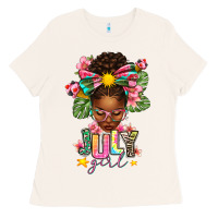 Bone July Girl Afro Woman Summer Ladies Tee - texasbilliewilder