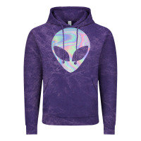 Cloud Purple Alien Head Colorful Laser Ufo Sighting Believe Area 51 Vintage Hoodie - trangStudio