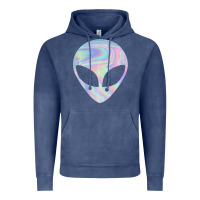 Vintage Denim Alien Head Colorful Laser Ufo Sighting Believe Area 51 Vintage Hoodie - trangStudio