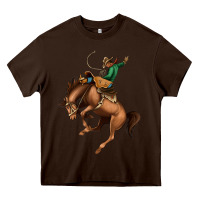 Chocolate Brown Bucking Bronco Rodeo Heavy Core Tee - Bettercallsaul