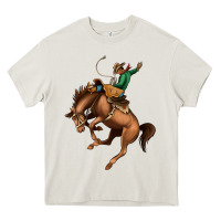 Cream Bucking Bronco Rodeo Heavy Core Tee - Bettercallsaul