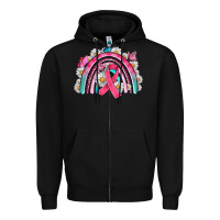Black Breast Cancer Rainbow Zipper Hoodie - Artiststas