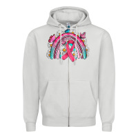 Dove Grey Breast Cancer Rainbow Zipper Hoodie - Artiststas