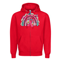 Red Breast Cancer Rainbow Zipper Hoodie - Artiststas