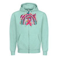 Breast Cancer Rainbow Zipper Hoodie | Teevron