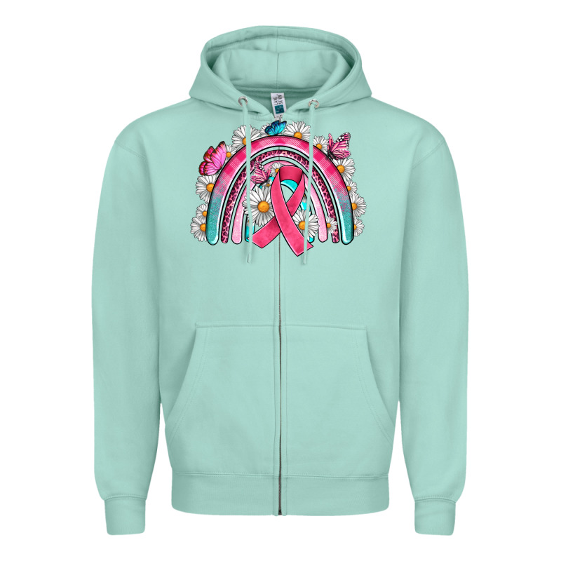 Breast Cancer Rainbow Zipper Hoodie by Artiststas | Teevron