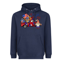 Navy american gnomies truck Heavyweight Hoodie - BarkalooDesign
