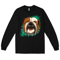 Black Bulldog Green glitter Long Sleeve Tee - Jasminsmagicworld