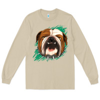 Mushroom Bulldog Green glitter Long Sleeve Tee - Jasminsmagicworld