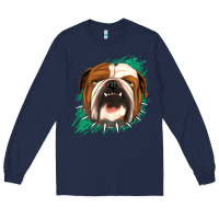 Navy Bulldog Green glitter Long Sleeve Tee - Jasminsmagicworld