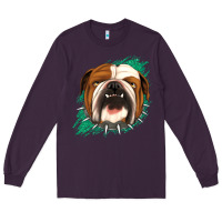 Plum Bulldog Green glitter Long Sleeve Tee - Jasminsmagicworld
