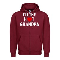 Burgundy mens i love hot grandpa  i'm the hot grandpa Zipper Hoodie - trangStudio