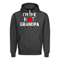 Charcoal Heather mens i love hot grandpa  i'm the hot grandpa Zipper Hoodie - trangStudio