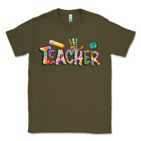 Army Green Autism Teacher Classic Tee - NancyCooperArtShop