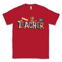 Red Autism Teacher Classic Tee - NancyCooperArtShop