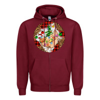 Burgundy Christmas chicken Zipper Hoodie - Artiststas