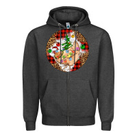 Charcoal Heather Christmas chicken Zipper Hoodie - Artiststas