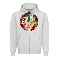 Dove Grey Christmas chicken Zipper Hoodie - Artiststas